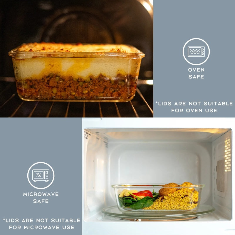 Glass Food Storage Containers With Lids - 5 Airtight Food Storage Containers